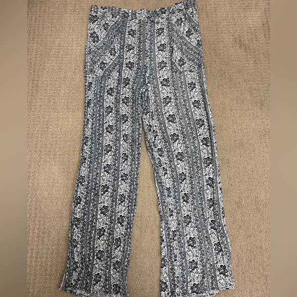 Westport Pants - Westport Black and White Floral Wide Leg Pants